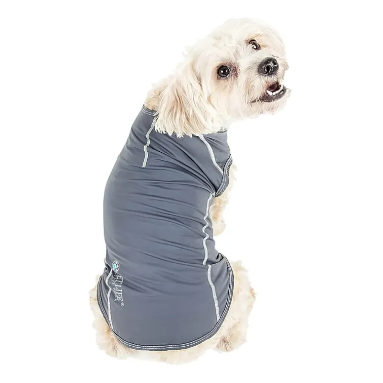 Pet Life ® Active 'Racerbark' 4-Way Stretch Performance Active Dog Tank Top T-Shirt