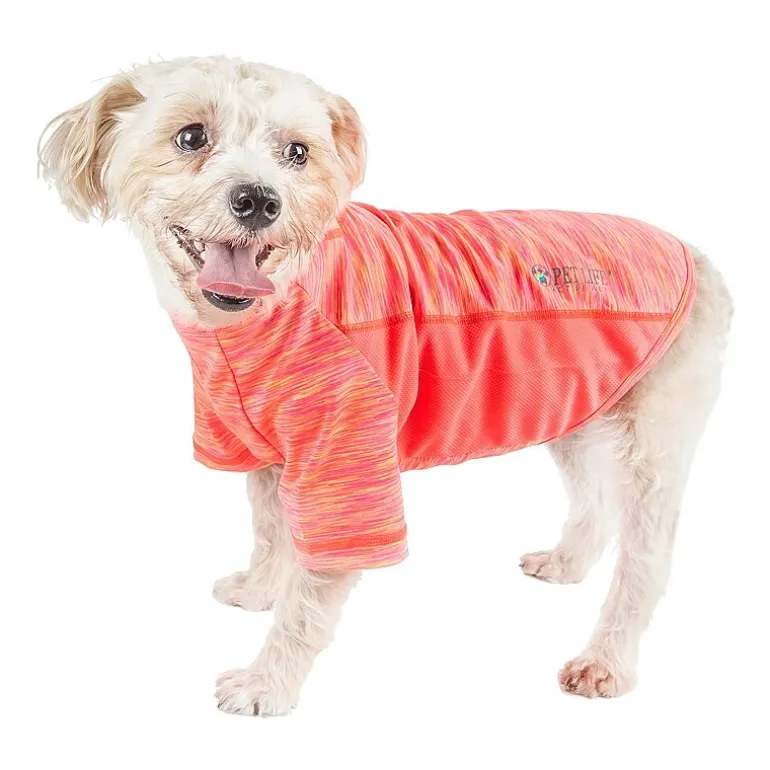 Pet Life ® Active 'Warf Speed' Heathered Ultra-Stretch Sporty Performance Dog T-Shirt