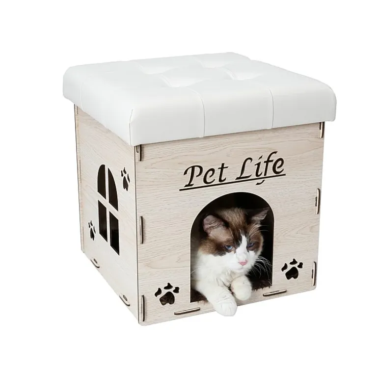 Pet Life Foldaway Collapsible Designer Cat House Furniture Bench