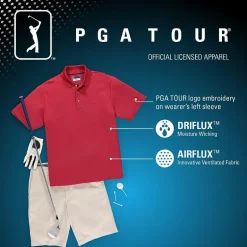 PGA TOUR Airflux Mens Short Sleeve Polo Shirt