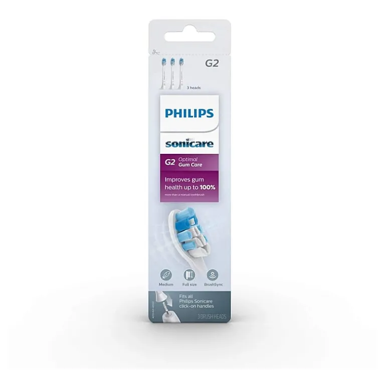 Philips Sonicare HX9033/65 ProResults Gum Health Standard Sonic Toothbrush Head, 3-Pack