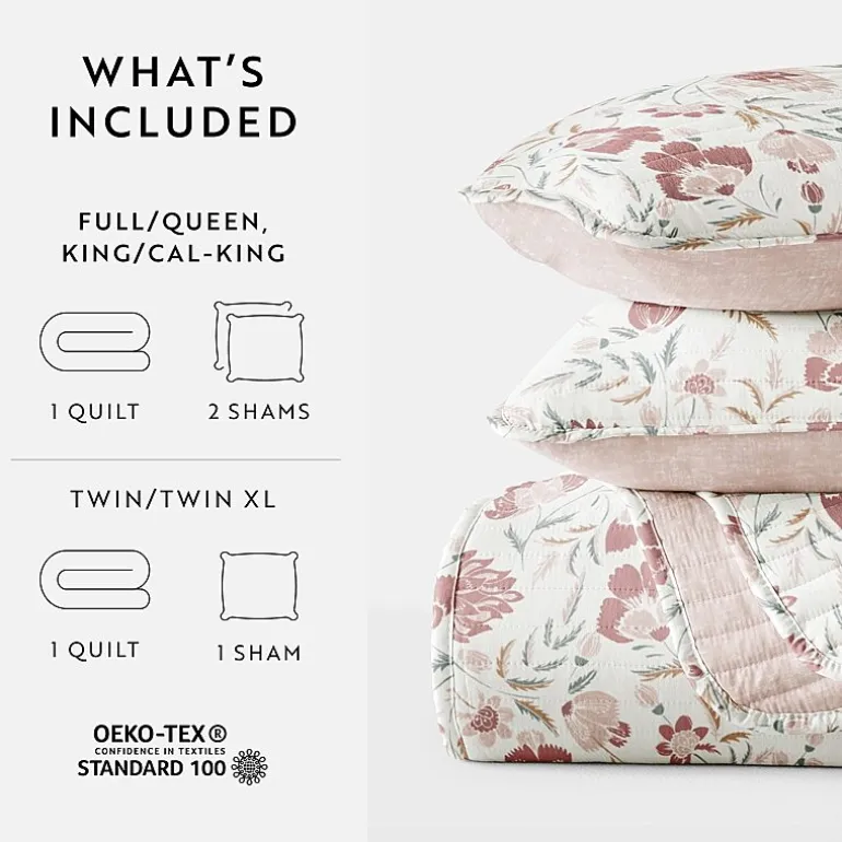3 Piece All Season Lightweight Pattern Quilt Set