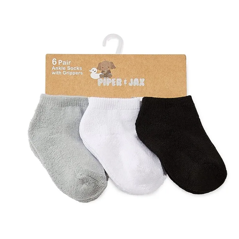 Piper & Jax Baby Boys 6 Pair Crew Socks