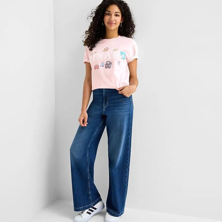 Pixar Boyfriend Tee Womens Juniors Crew Neck Short Sleeve Regular Fit Graphic T-Shirt