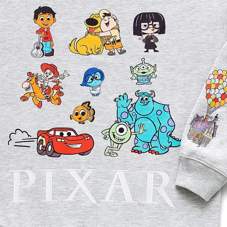 Pixar Womens Juniors Crew Neck Long Sleeve Sweatshirt