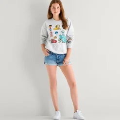 Pixar Womens Juniors Crew Neck Long Sleeve Sweatshirt