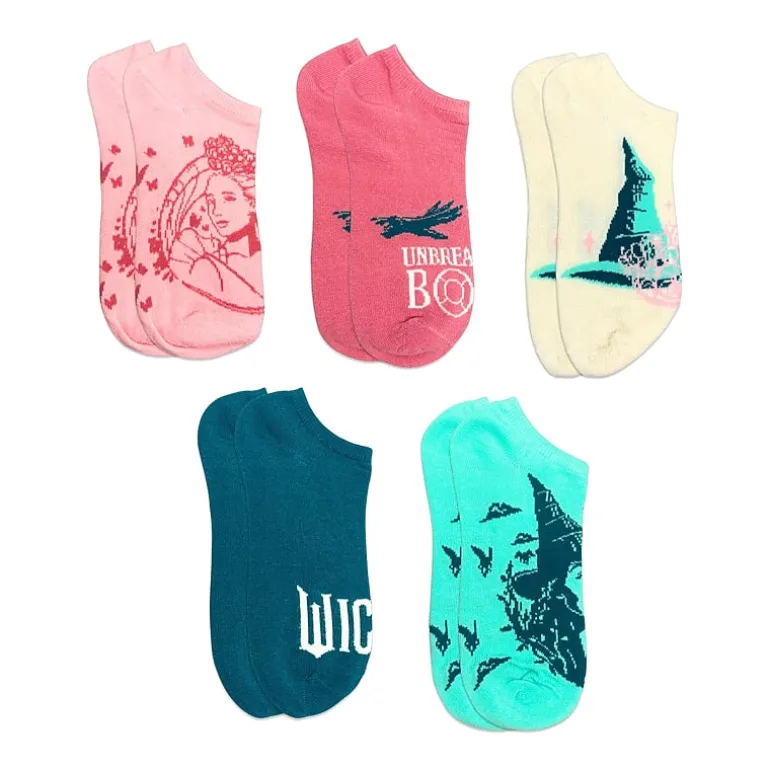 5pk No Snow Wicked Girls Multi-Pack 5 Pair Wicked No Show Socks