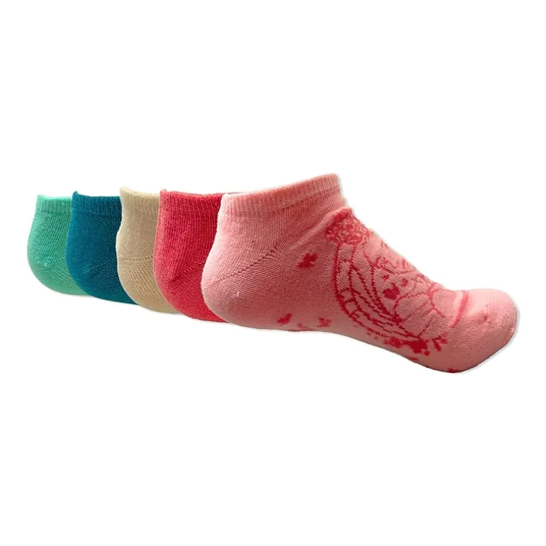 5pk No Snow Wicked Girls Multi-Pack 5 Pair Wicked No Show Socks