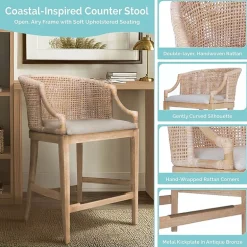 Playa Counter Height Upholstered Bar Stool