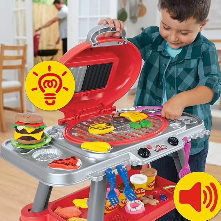 Play-Doh Sizzling Grill Playset Play Kitchen Toys for Kids 3+