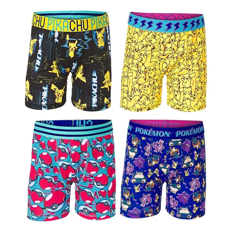 Pokemon Big Kid Boys 4 Pair Boxer Briefs