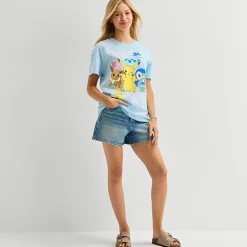 Pokemon Boyfriend Tee Womens Juniors Crew Neck Short Sleeve Loose Fit Pokemon Graphic T-Shirt
