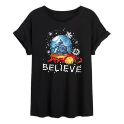 Polar Express Believe Tee Womens Juniors Crew Neck Short Sleeve Regular Fit Graphic T-Shirt