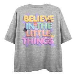 Polly Pocket Believe In The Little Things Cropped Tee Womens Juniors Crew Neck Short Sleeve Loose Fit Graphic T-Shirt