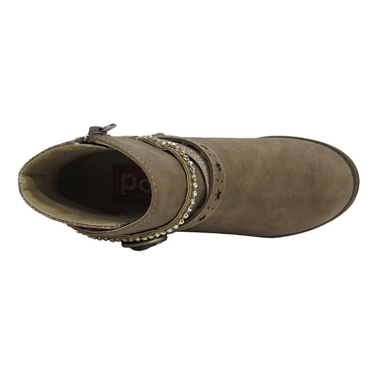 Pop Big Kid Girls Wendy Block Heel Booties