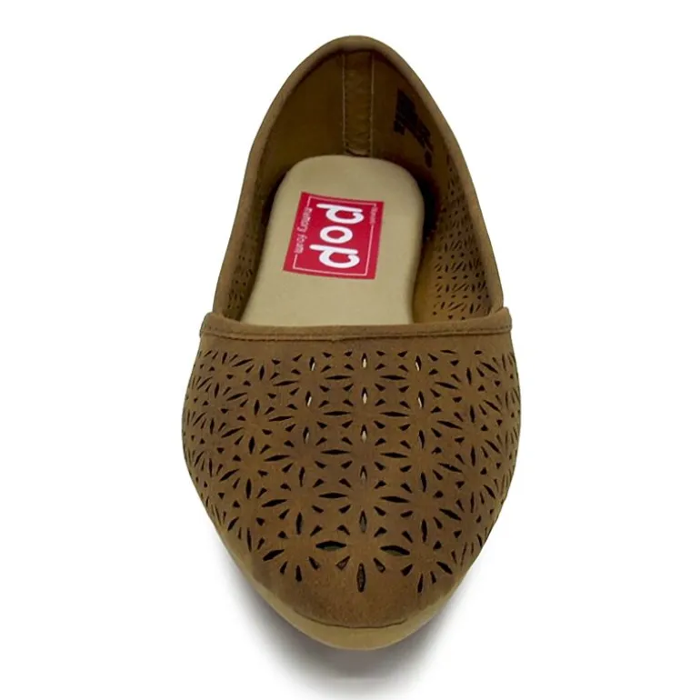 Pop Gerinina Womens Almond Closed Toe Ballet Flats