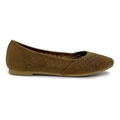 Pop Gerinina Womens Almond Closed Toe Ballet Flats
