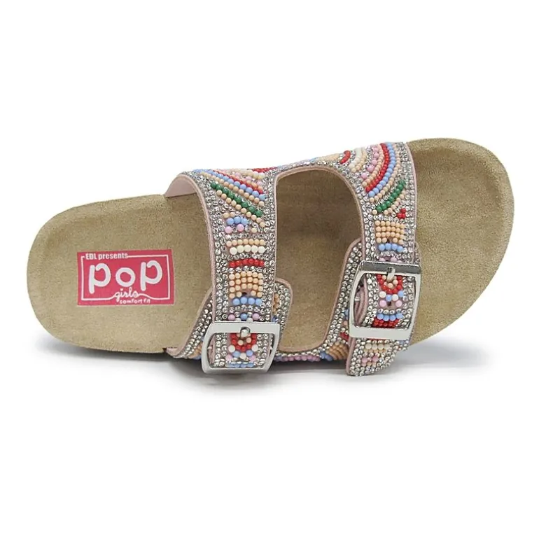 Pop Reema Little & Big Kid Girls Adjustable Strap Footbed Sandals