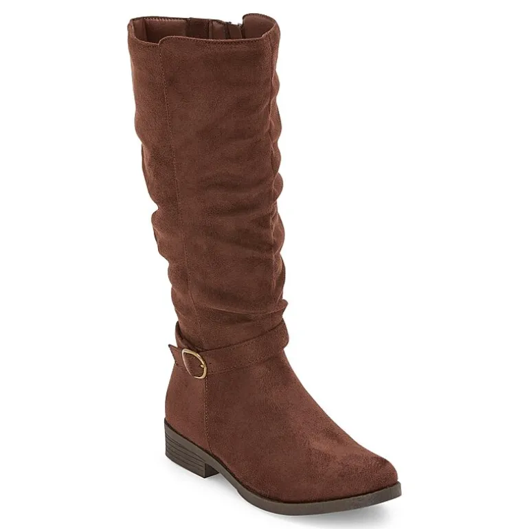 Pop Womens Chambers Flat Heel Slouch Boots