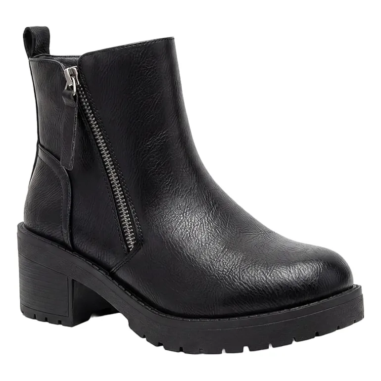 Pop Womens Elspeth Block Heel Booties