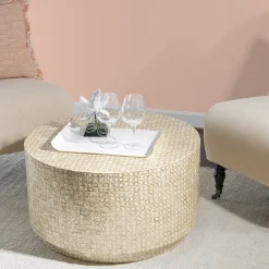 Porada Modern Gold and Ivory Coffee Table