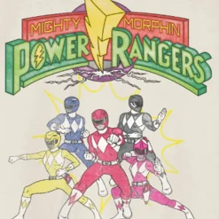 Power Rangers Mens Crew Neck Short Sleeve Regular Fit Graphic T-Shirt