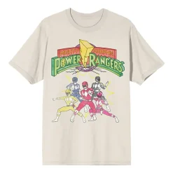 Power Rangers Mens Crew Neck Short Sleeve Regular Fit Graphic T-Shirt