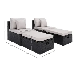 Pramla  4-pc. Patio Lounge Chair and Ottoman Set