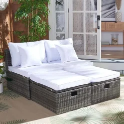 Pramla  4-pc. Patio Lounge Chair and Ottoman Set