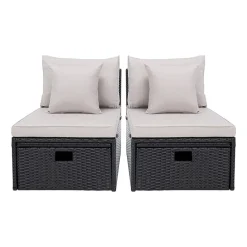 Pramla  4-pc. Patio Lounge Chair and Ottoman Set