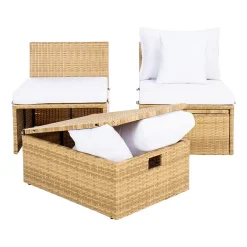 Pramla  4-pc. Patio Lounge Chair and Ottoman Set