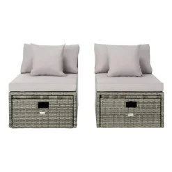 Pramla  4-pc. Patio Lounge Chair and Ottoman Set