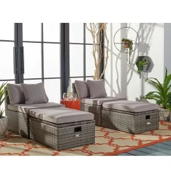 Pramla  4-pc. Patio Lounge Chair and Ottoman Set
