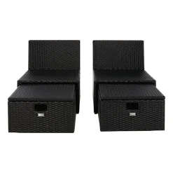 Pramla  4-pc. Patio Lounge Chair and Ottoman Set