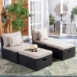 Pramla  4-pc. Patio Lounge Chair and Ottoman Set