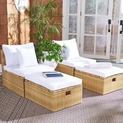 Pramla  4-pc. Patio Lounge Chair and Ottoman Set