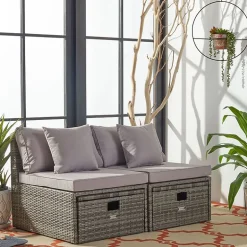 Pramla  4-pc. Patio Lounge Chair and Ottoman Set