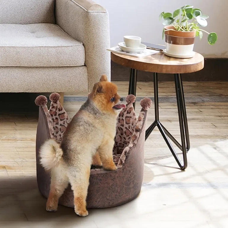 Precious Tails Crown Brown Pet Bed