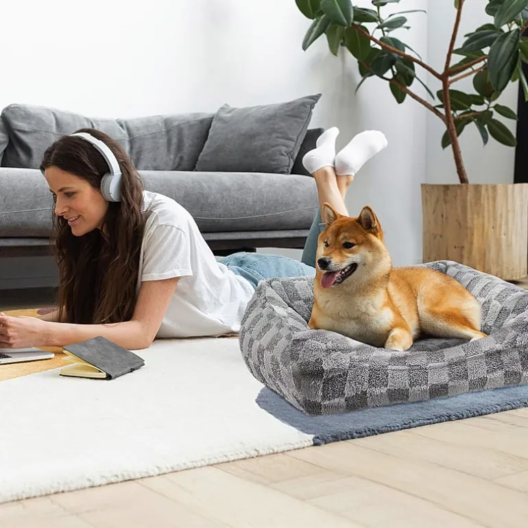 Precious Tails 26" Gray Cuddler Pet Bed