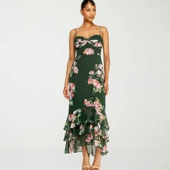 Premier Amour Womens High-Low Sweetheart Neck Sleeveless Maxi Dress