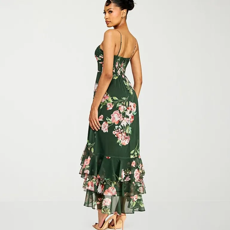 Premier Amour Womens High-Low Sweetheart Neck Sleeveless Maxi Dress