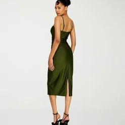 Premier Amour Womens Midi Straight Neck Sleeveless Sheath Dress
