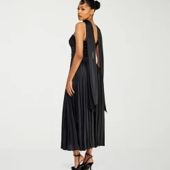 Premier Amour Womens Midi Straight Neck Sleeveless Fit + Flare Dress