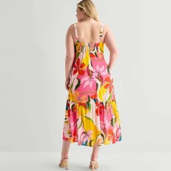Premier Amour Womens Plus Straight Neck Sleeveless Maxi Dress
