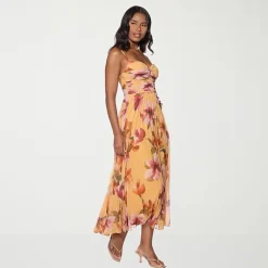 Premier Amour Womens Sweetheart Neck Sleeveless Floral Evening Gown