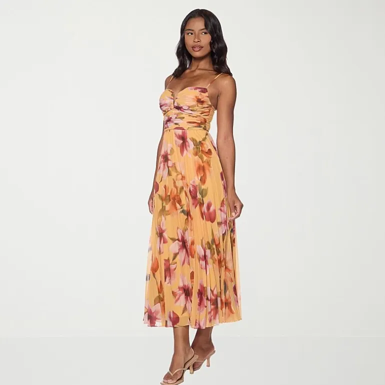 Premier Amour Womens Sweetheart Neck Sleeveless Floral Evening Gown