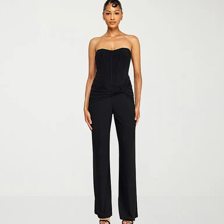 Premier Amour Womens Sweetheart Neck Sleeveless Jumpsuit