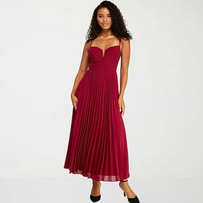 Premier Amour Womens V Neck Sleeveless Evening Gown