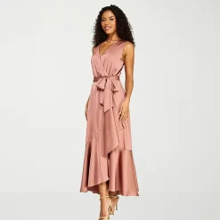 Premier Amour Womens V Neck Sleeveless Maxi Dress