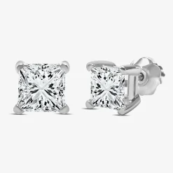Premier Collection 1 CT. T.W.  Natural Diamond Princess-Cut Stud Earrings in 14K Gold